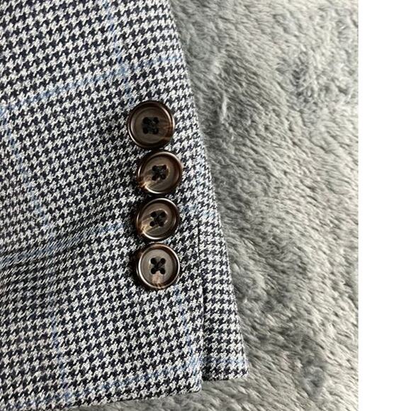 Lauren Ralph Lauren Blazer 52R Gray Windowpane Plaid Silk Wool Sport Coat Jacket - Picture 7 of 13